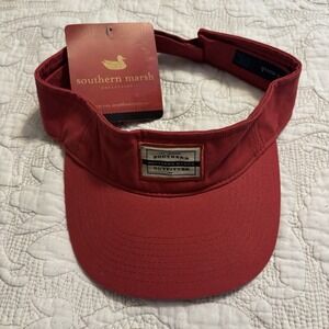 Southern Marsh Men Or Women's Red Sunvisor One Size Adjustable Strap‎ Duck Logo